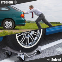 2720 KG Capacity Wheel Dolly Set of 4 with Lockable Casters and Handle