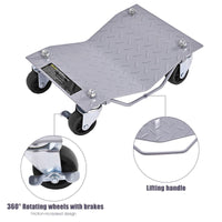 2720 KG Capacity Wheel Dolly Set of 4 with Lockable Casters and Handle