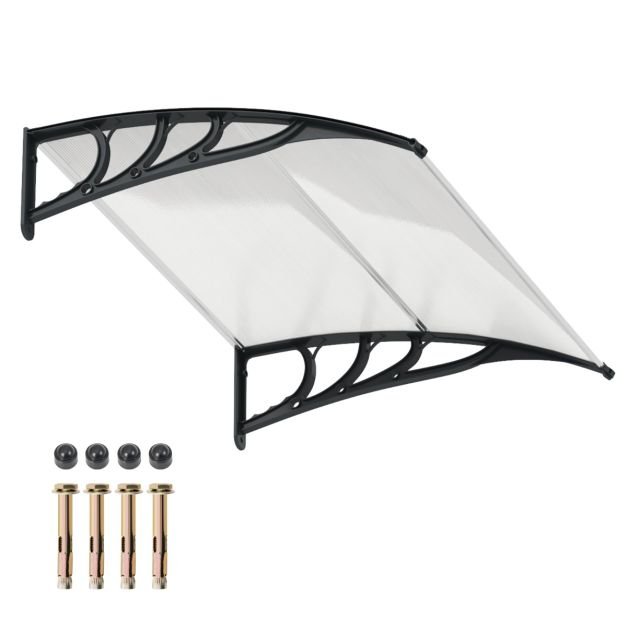 122 x 99 cm Window Door Awning Canopy with Sun Rain Snow Protection