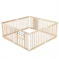 Wooden Adjustable Multi-Shape Baby Playpen for Infants and Toddlers