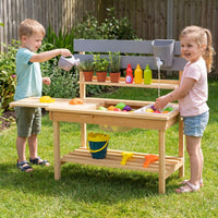 Wooden Kitchen Playset with Extended Tabletop