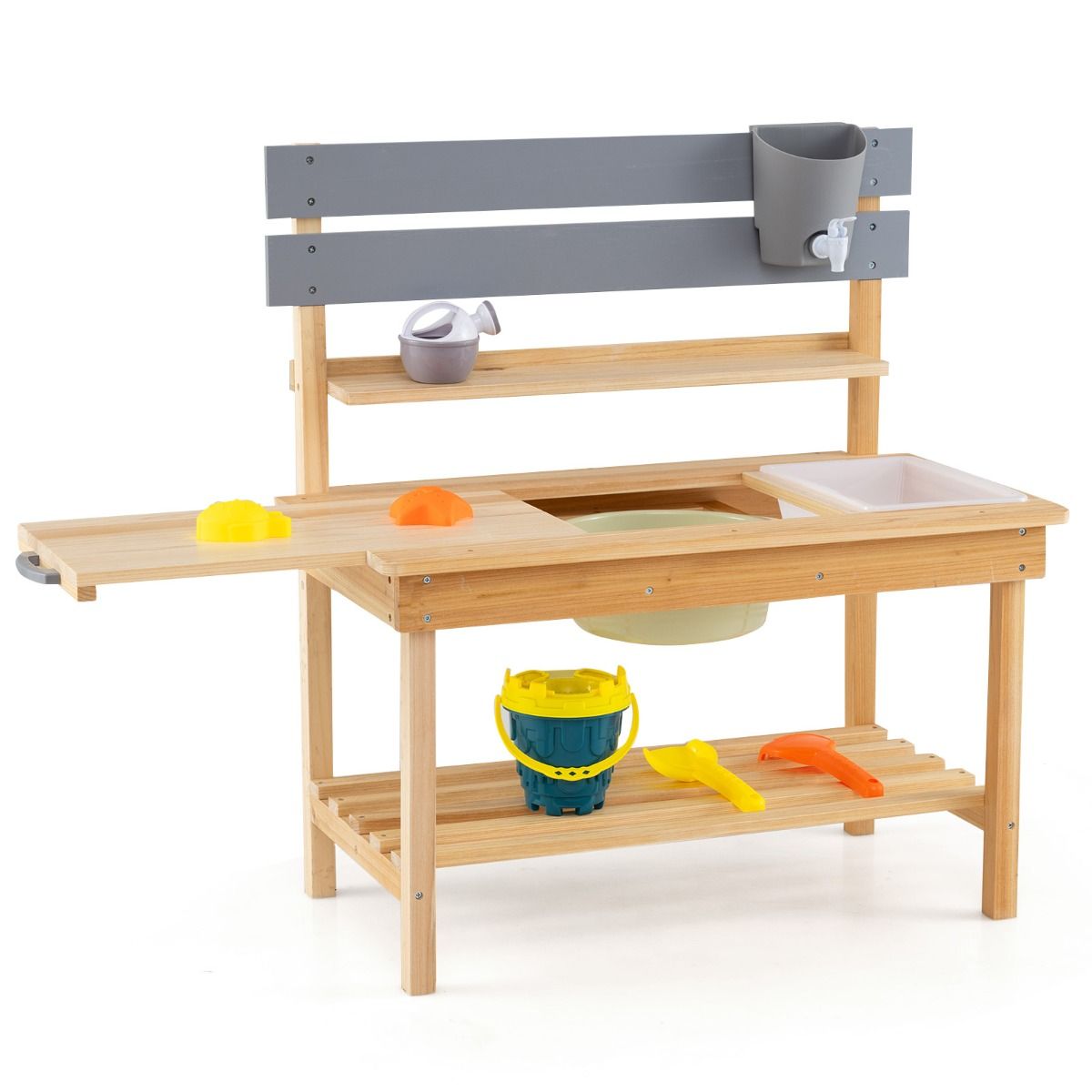 Wooden Kitchen Playset with Extended Tabletop