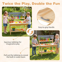 Wooden Kitchen Playset with Extended Tabletop