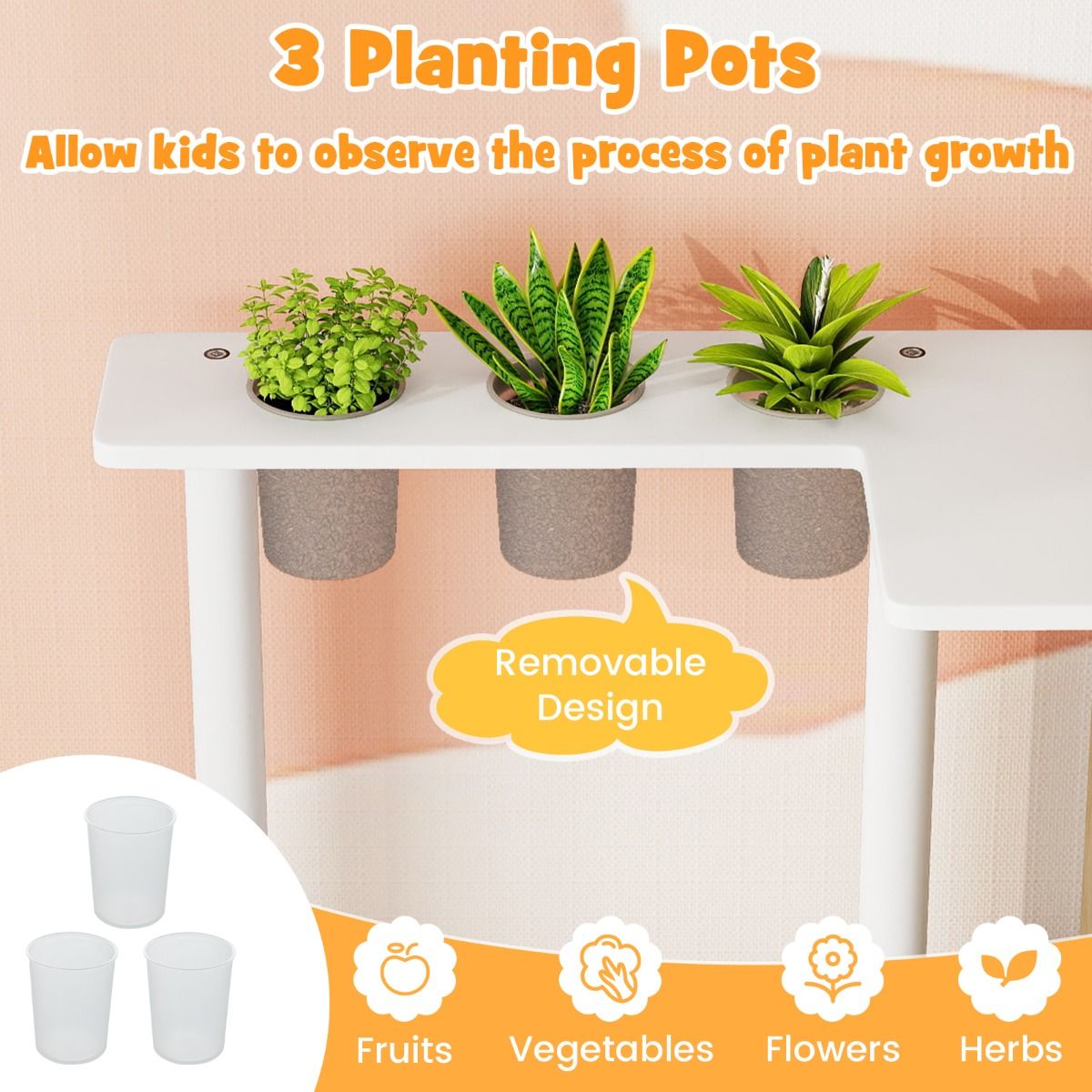 Wooden Modular Play Kitchen with Fridge and Dishwasher for Ages 3+