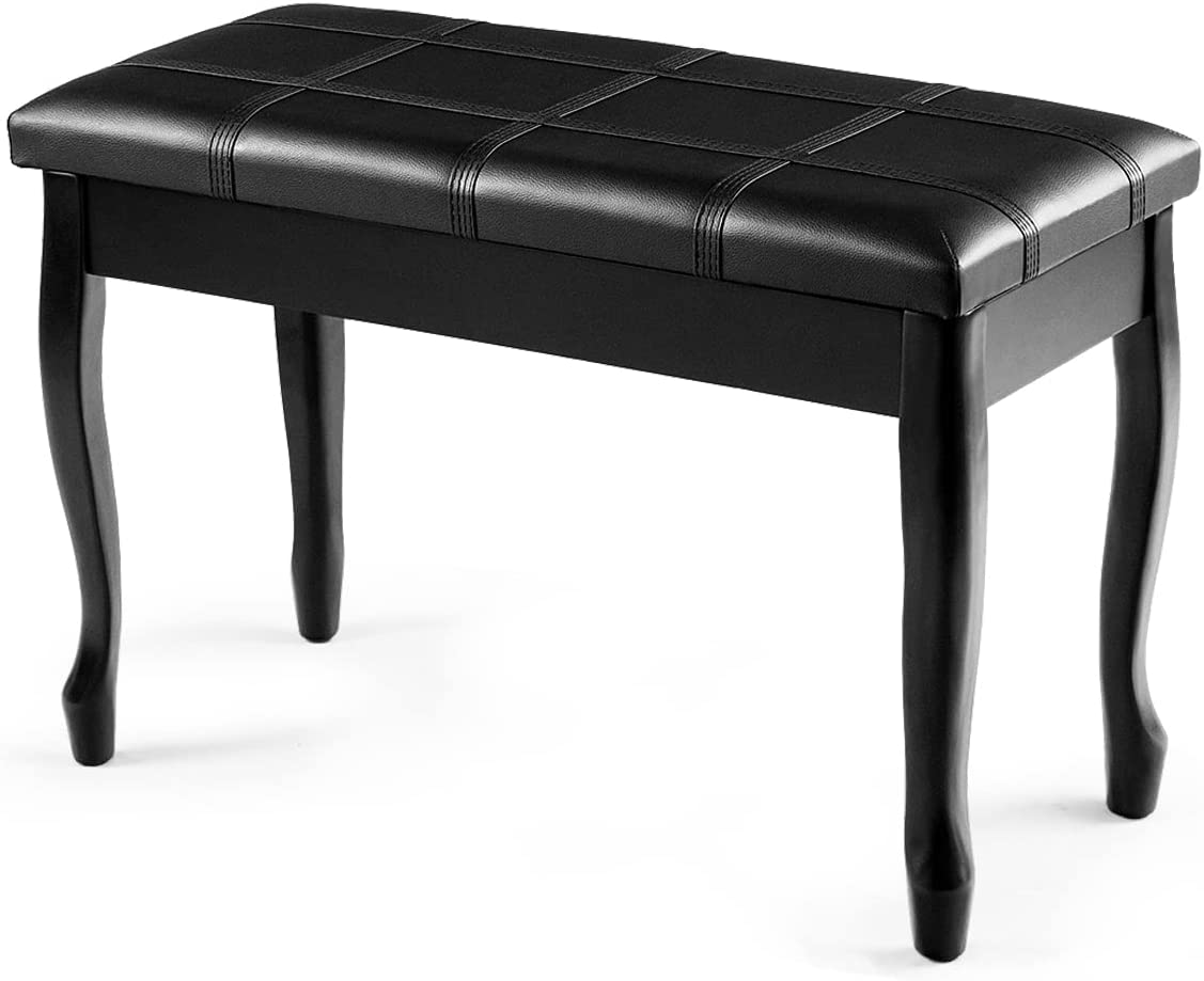 Giantex Piano Bench Stool w/Padded Cushion & Music Storage, Perfect for Home Use