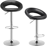 Giantex Bar Stool Set of 2, Height Adjustable & 360° Home Bar Stool w/ Non-Slip Base & Steel Footrest