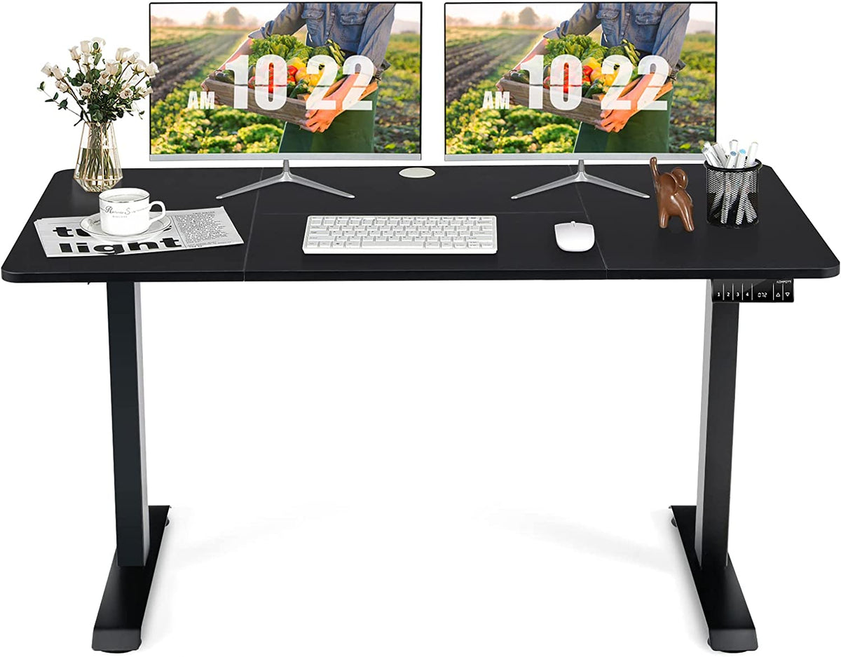 Giantex Electric Height Adjustable Standing Desk, 140cm x 70cm Ergonomic Sit Stand Desk