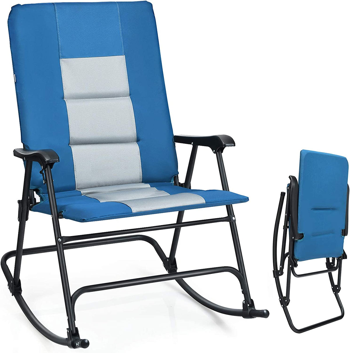 Giantex Foldable Rocking Chair, Oversized Camping Rocking Chair w/High Back & Armrest