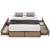 Giantex Double Size Metal Bed Frame w/ 4 Drawers