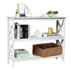 Giantex Industrial 3-Tier Console Table, Rustic Sofa Side Table with Storage Shelf