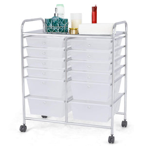 12 Drawer Rolling Storage Cart Organizer, 6-Tier storage trolley Scrapbook Paper Organizer