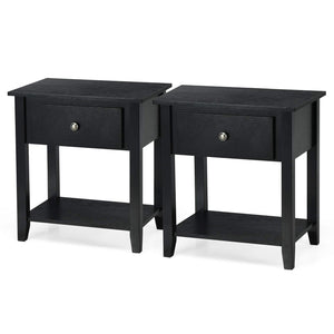 Giantex 2Pcs End Tables, Compact Nightstands w/ Stable Frame