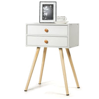 GIANTEX Nightstand w/2 Drawers, Home Furniture Bedside Table