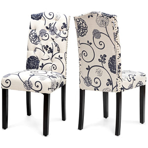 Giantex 2 Pcs Dining Chairs Tufted Upholstered Seat