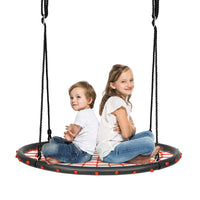 100cm Kids Spider Web Tree Swing, 100-160cm Adjustable Hanging Ropes & Durable Steel Frame