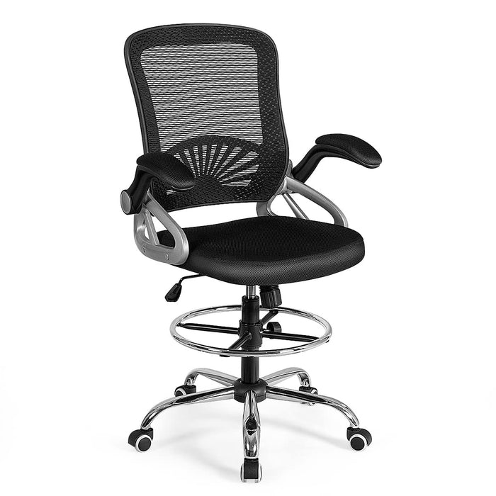 Giantex Swivel Drafting Chair, Mesh Office Chair w/ Lumbar Support
