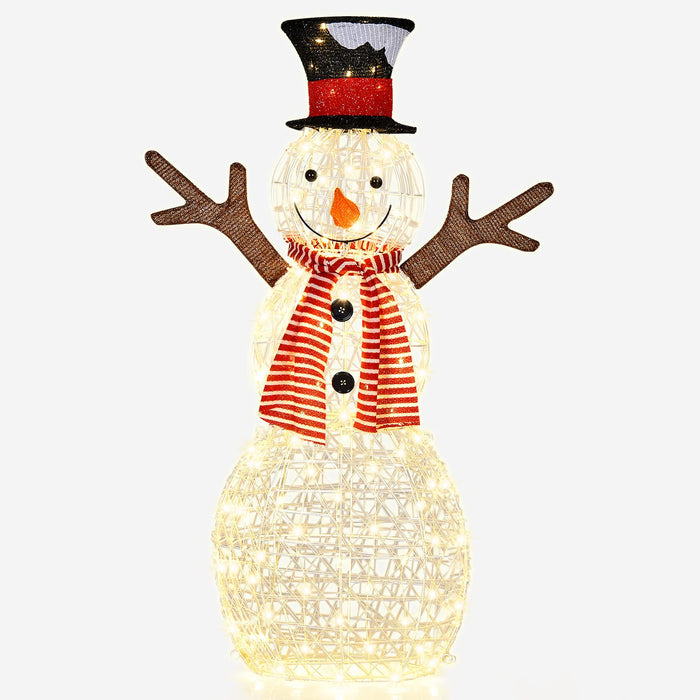 LED Christmas Lighted Snowman, Pre-lit Lighted Xmas 3D Snowman