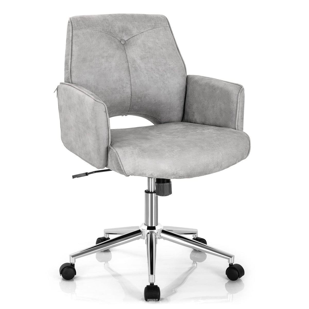 Giantex Upholstered Home Office Chair, Modern Mid Back Desk Chair