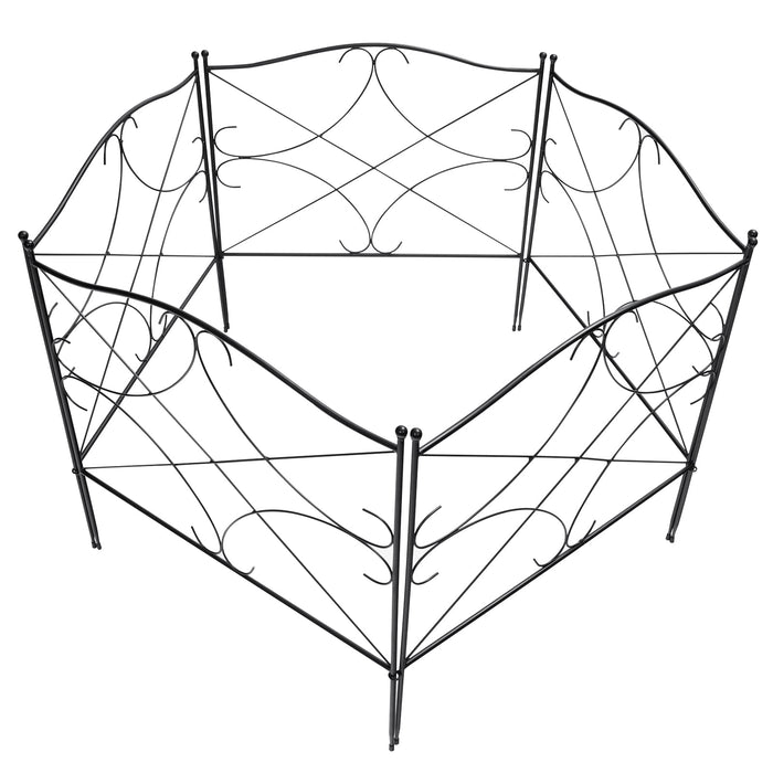 Giantex 5-Panel 62 cm x 62 cm Decorative Garden Fence, Folding Wire Fence w/ Interlocking Design
