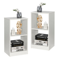 Giantex 2-Pcs Bookshelf Set, 2-Tier Bookcase Set with Anti-toppling Device