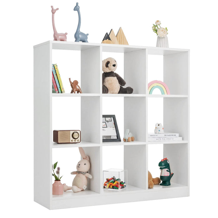 Giantex 9 Cubes Storage Organizer, Floor Standing 3-Tier Open Bookcase