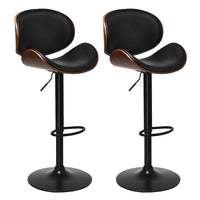 Giantex Set of 2 Bar Stools, PU Leather Adjustable Barstools, Swivel Bar Stool Chair, Dining Chairs Kitchen Counter Height Barstool