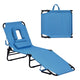Face Down Tanning Chair, Beach Lounge Chair with 5-Level Adjustable Backrest & 3 Removable Pillows
