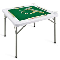 Giantex 4-Player Mahjong Game Table Foldable Mahjong Table with Iron Frame