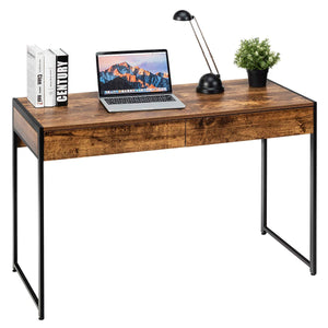 Giantex Computer Desk, Home Office Desk w/ 2 Drawers & Sturdy Steel Frame