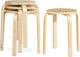 Giantex Set of 4 Round Stackable  Wood Dining Stools - GiantexAU