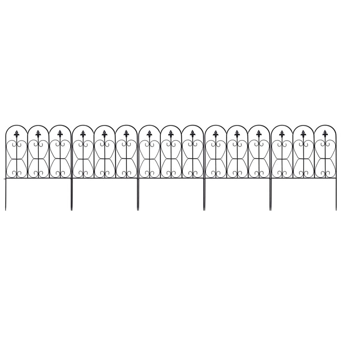 Giantex 63 cm x 80 cm Garden Fence, Folding Landscape Wire Decorative Border Fence Set of 5 Coated Metal Panels