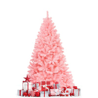 1.8M Pink Artificial Christmas Tree, Hinged Full Tree