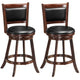 Giantex Bar Stools Set of 2, Accent Wooden Swivel Barstool Backed Dining Chair
