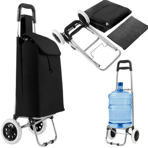 Giantex Folding Shopping Cart Foldable Shopping Trolley Bag w/ 2 Swivel Wheels