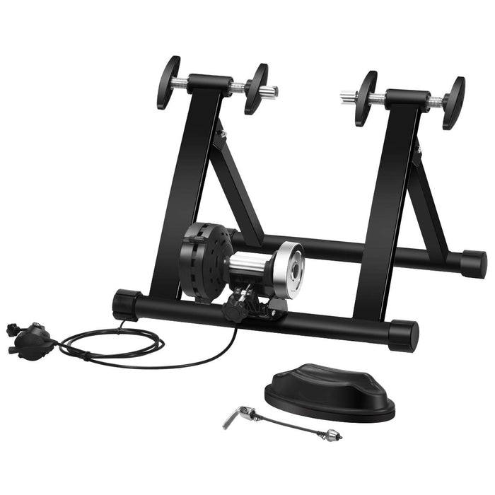 Indoor Bike Training Stand, Portable Steel Exercise Bicycle Trainer with 8 Levels Resistance