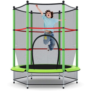 Kid Round Trampoline, 4.5ft Children Outdoor & Indoor Jumping Bed