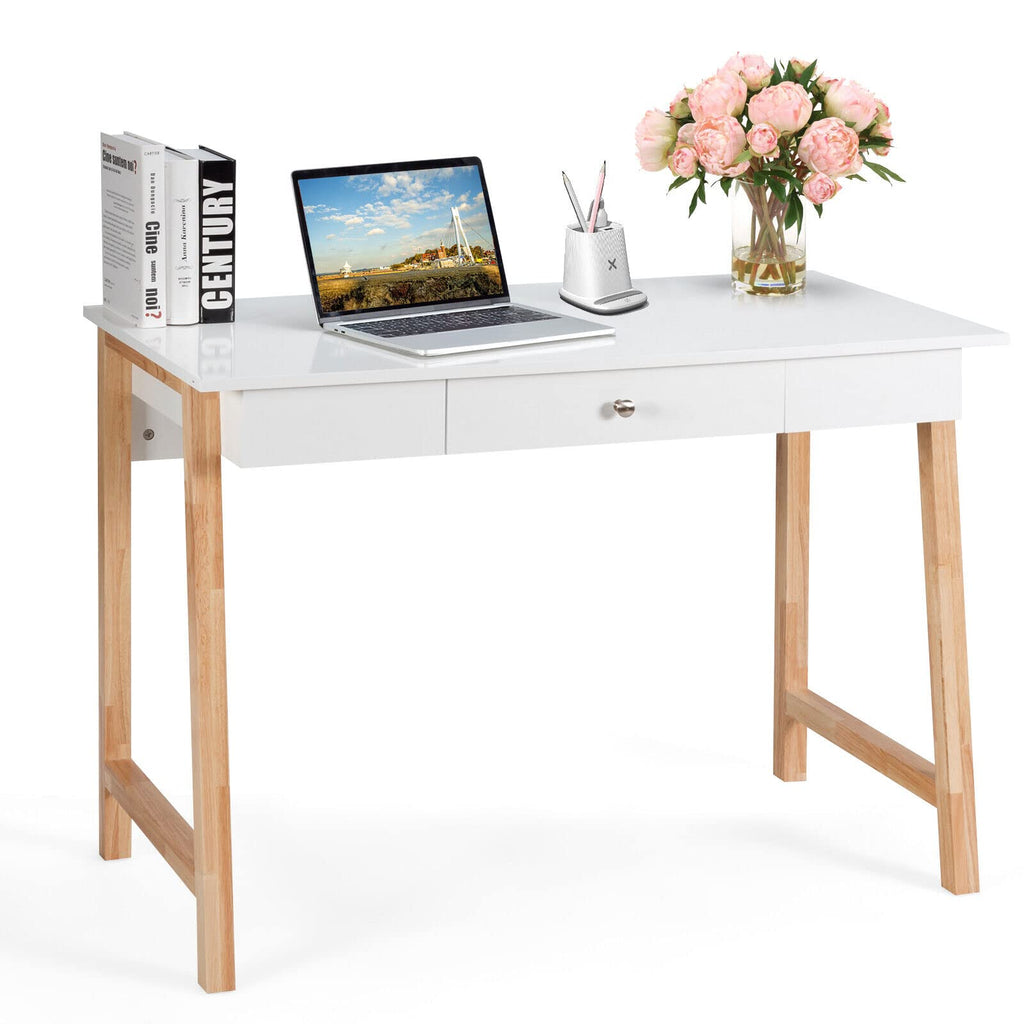 Giantex Computer Desk w/Storage Drawer, Modern Home Office Writing Stu ...