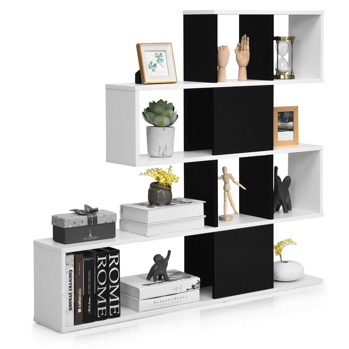 Giantex 5-Tier Bookshelf, Modern Ladder Style Room Divider