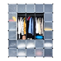 Modular Cabinet, 20/30-Cube Storage Organiser, DIY Plastic Cube Closet Bookcase Unit(30 Cubes)