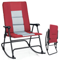 Giantex Foldable Rocking Chair, Oversized Camping Rocking Chair w/High Back & Armrest
