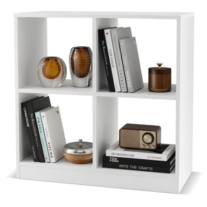 Giantex 4-Cube Bookcase, Floor Open Bookshelf with 2 Anti-Tipping Kits