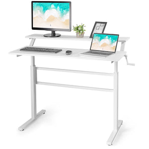 GIANTEX Standing Desk, 2-Tier Height Adjustable Standing Desk