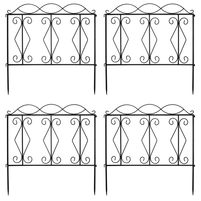 Giantex 4 Pcs Decorative Garden Fence, 61cm x 244cm Patio Edging Fence Panels w/ Interlock Design
