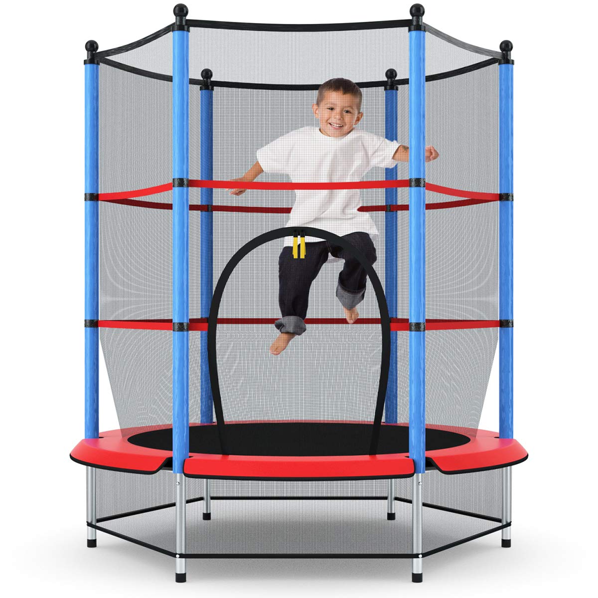 Kid Round Trampoline, 4.5ft Children Outdoor & Indoor Jumping Bed