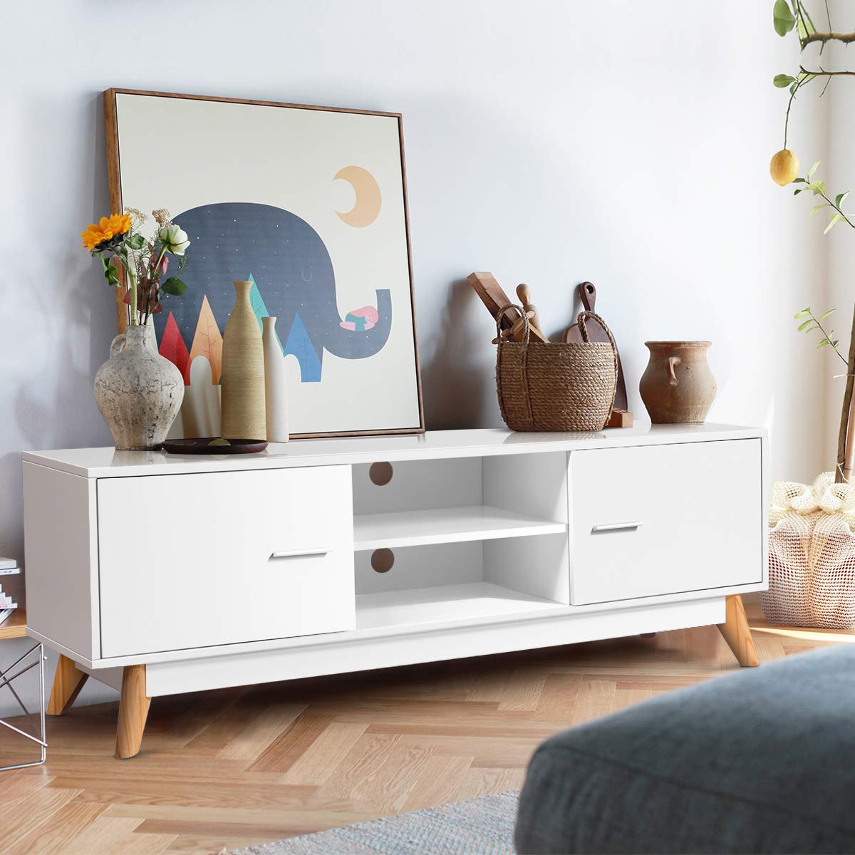 Signature White 140cm wide TV Cabinet | Self Assembly
