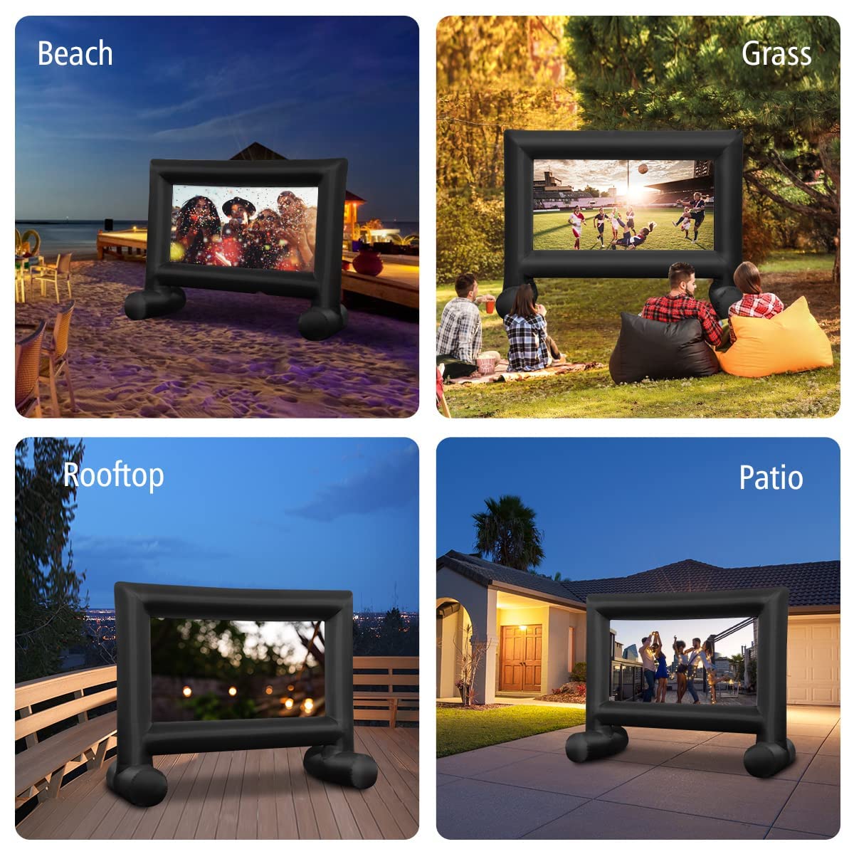 14 FT Inflatable Outdoor Projector Movie Screen, Blow Up Mega Movie Screen