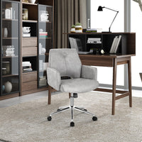 Giantex Upholstered Home Office Chair, Modern Mid Back Desk Chair