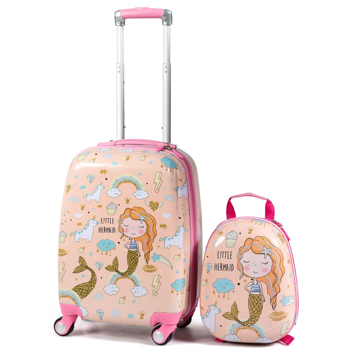 Giantex 2Pc 13"+16"/18" Kids Carry On Luggage Set