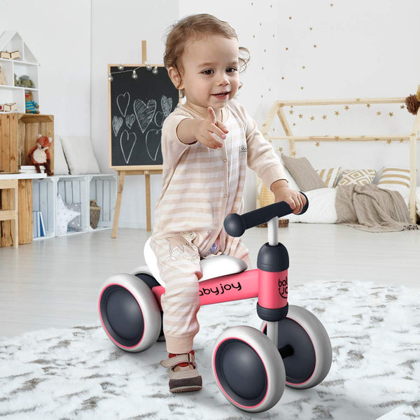 Baby Balance Bike, Kids Ride On Toys, Children Toddler Mini No Pedal Push Scooter, Pink