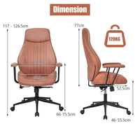 Giantex Ergonomic Office Chair, Suede Fabric Executive Chair w/ High Backrest